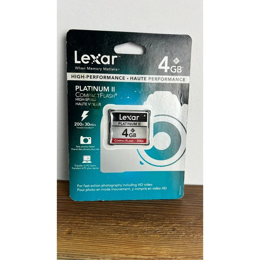 Lexar Platinum II 4GB CompactFlash CF Card 200x 30MB/s LCF4GBT200 New Sealed
